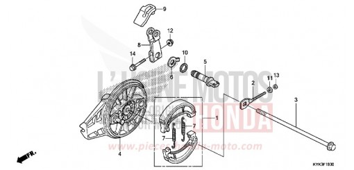 REAR BRAKE PANEL CRF110FD de 2013